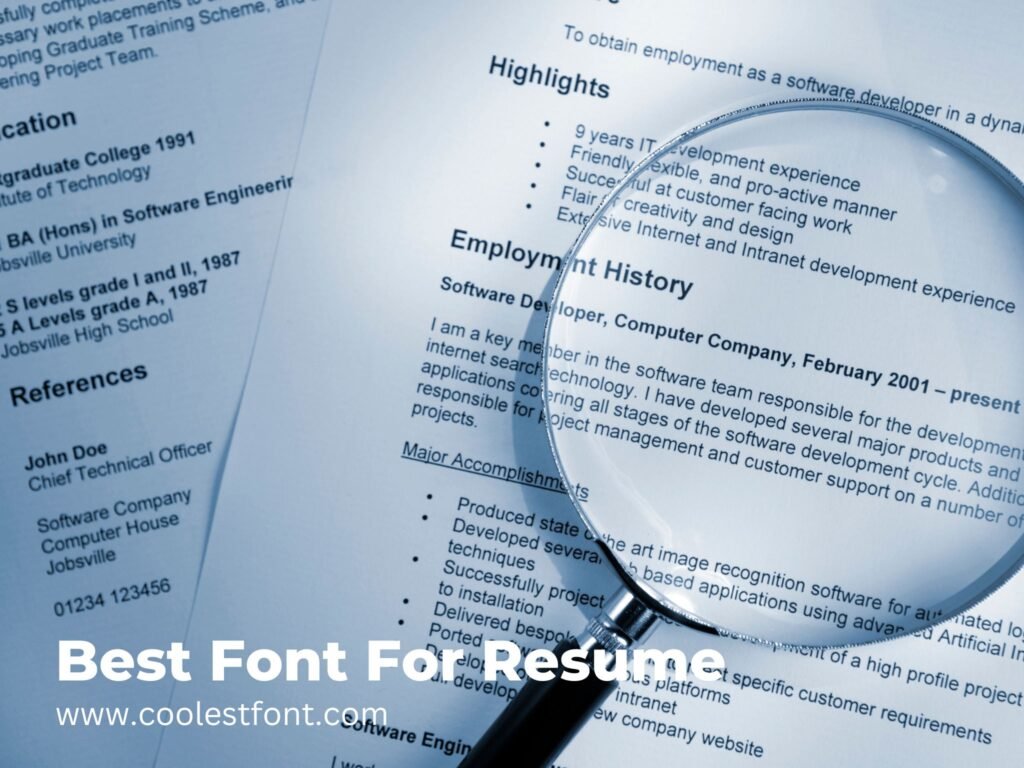 Best Font For Resume