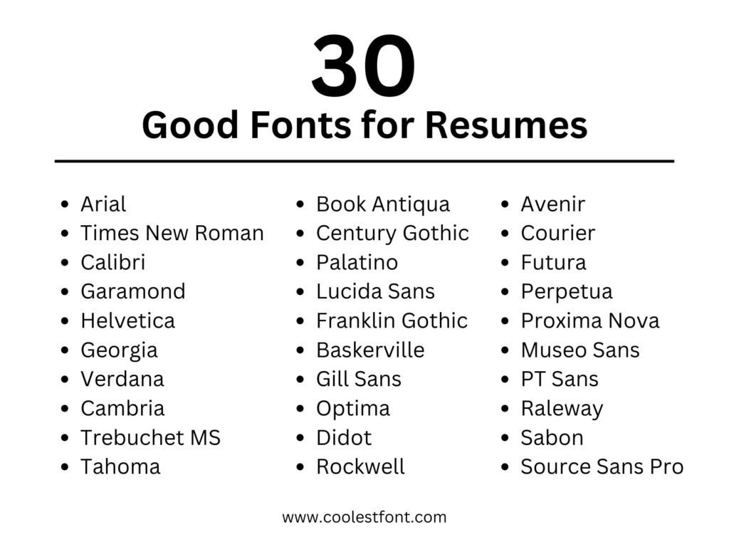 Good Fonts for Resumes