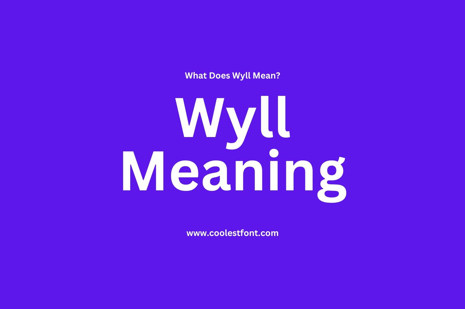 What Does Wyll Mean