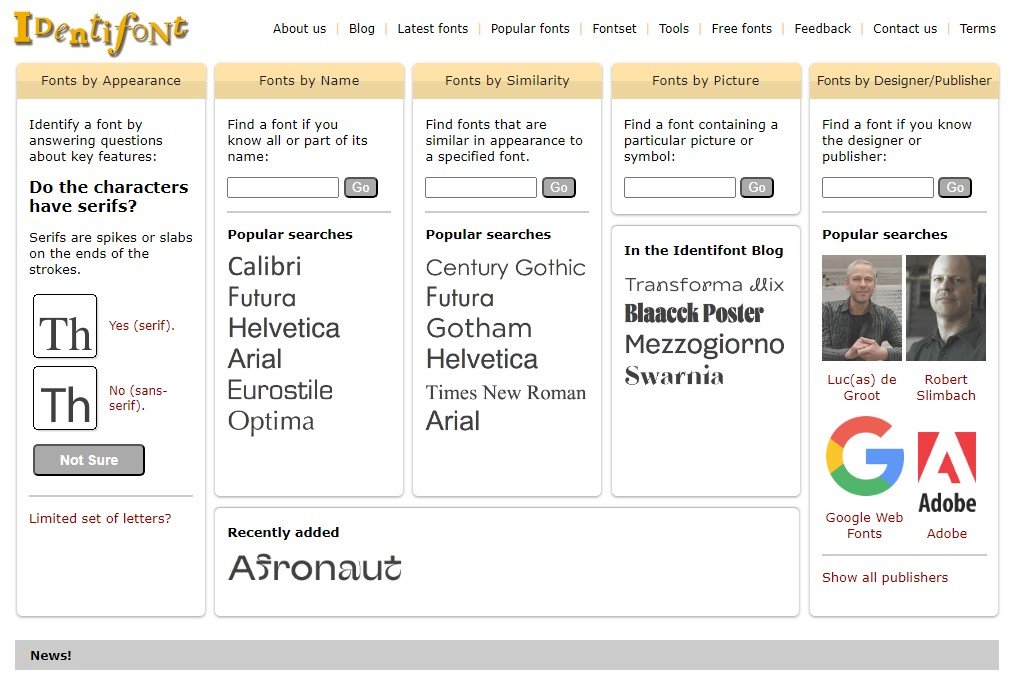 Identifont - Identify fonts by appearance, find fonts by name