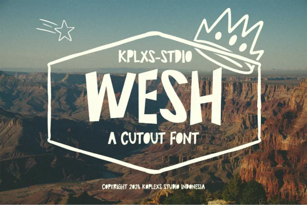 Wesh a Cutout font