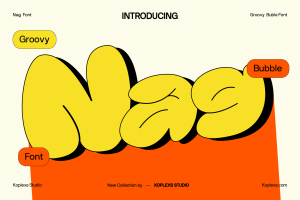 Nag Font | Retro Groovy Bubble Typeface