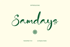 Samdays Font Handwritten Script for Logos and Stationery