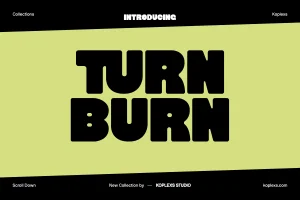 Turn Burn Font | Bold Retro Display Font for Branding