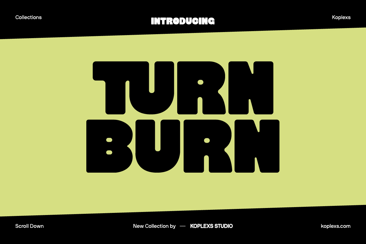Turn Burn Font | Bold Retro Display Font for Branding