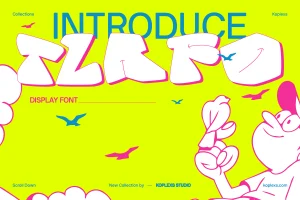 Tlafo Font, bubble display font, playful font, chunky font, bold display font, quirky font, rounded font