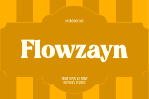 Flowzayn Font | Playful Retro Serif Display Typeface