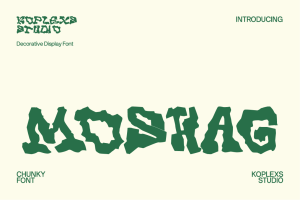 Moshag Font | Chunky Display Typeface with Rugged Edges